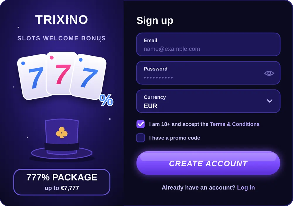 Trixino Casino registration